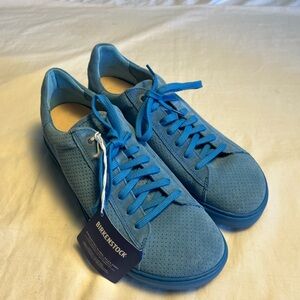 Birkenstock Bend Low Suede Blue Embossed Sneakers Size N EU 41 (W 10 / M 8) NEW